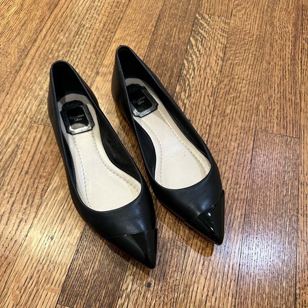 Christian Dior black leather and patent leather ballet flats. Size 36.5 - Picture 7 of 7